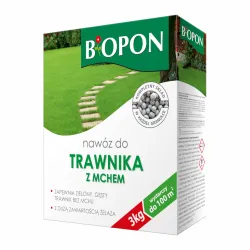 
                  BIOPON Nawóz do trawnika z mchem 3kg granulat 1050